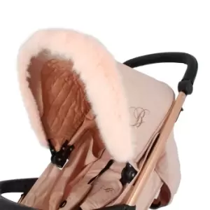 image of My Babiie Pram Hood Fur Trim - Blush