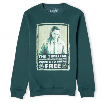Image of Marvel Loki Timeline Unisex Sweatshirt - Forest Green - L