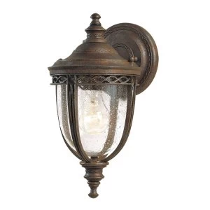 Image of 1 Light Outdoor Small Wall Lantern Light British Bronze IP44, E27