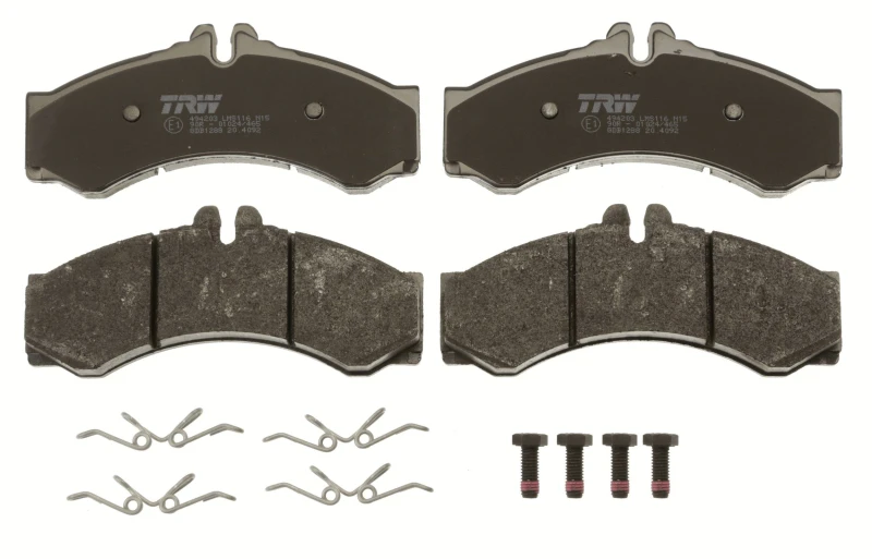 Image of TRW GDB1288 Brake pad set prepared for wear warning indicator, with accessories, with brake caliper screws Brake Pad Set,disc brake (402)