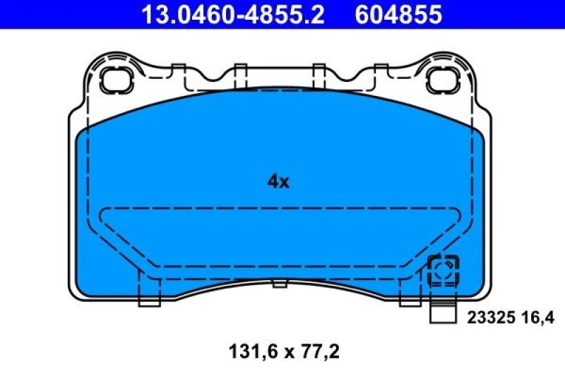 Image of ATE 13.0460-4855.2 Brake pad set with acoustic wear warning Brake Pad Set,disc brake (402)