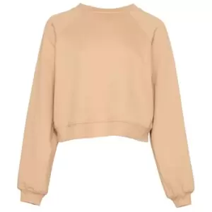 image of Bella + Canvas Womens/Ladies Raglan Crop Sweatshirt (S) (Sand Heather)