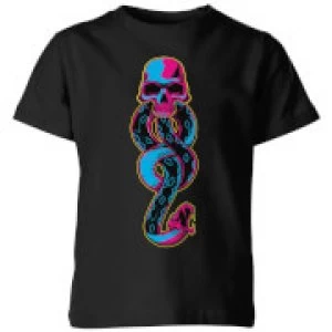 image of Harry Potter Dark Mark Neon Kids T-Shirt - Black - 11-12 Years