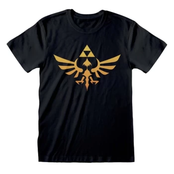 Image of Legend Of Zelda - Hyrule Logo Unisex Large T-Shirt - Black