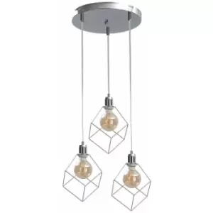 Image of Keter Ruben Cluster Pendant Ceiling Light Silver, 32cm, 1x E27