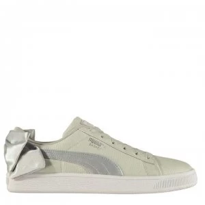 Image of Puma Suede Bow Shimmer Trainers - Grey Violet