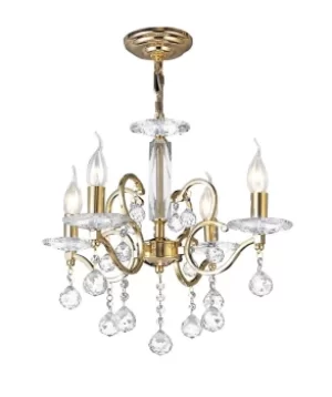 image of Zinta Ceiling Pendant Chandelier 4 Light French Gold, Crystal