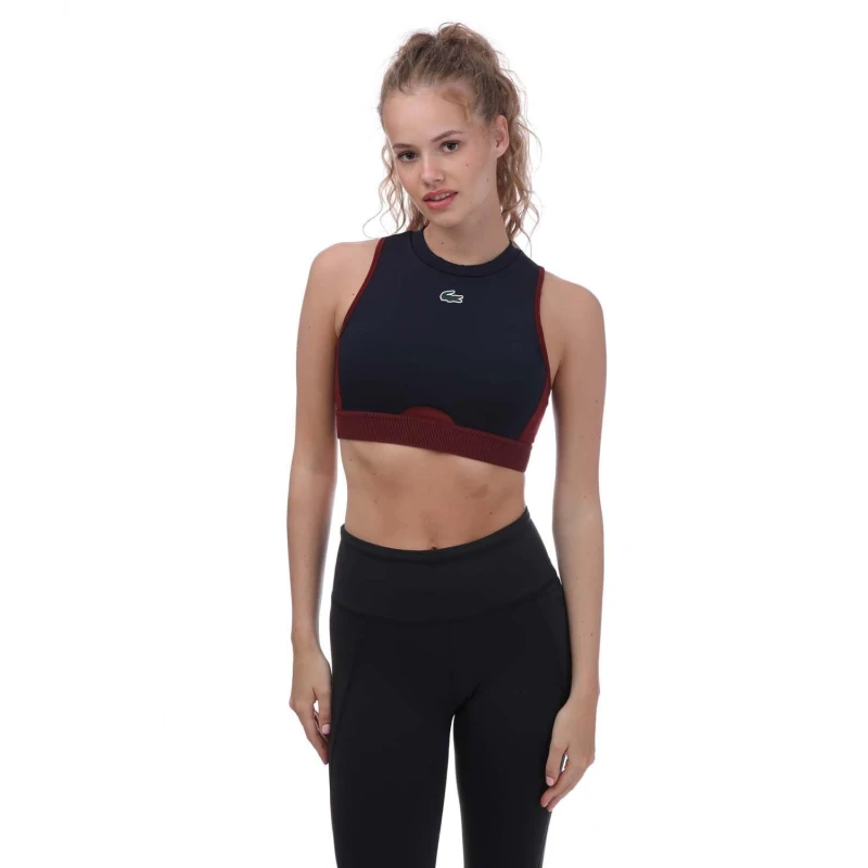 Image of Lacoste Stretch Sports Bra - Blue Blue L