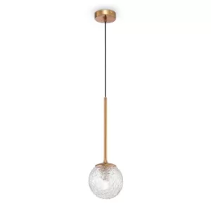 image of Modern Ligero Brass Pendant Ceiling Light Glass Shade