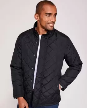 image of Cotton Traders Mens Guinness Showerproof Quilted Jacket in Black