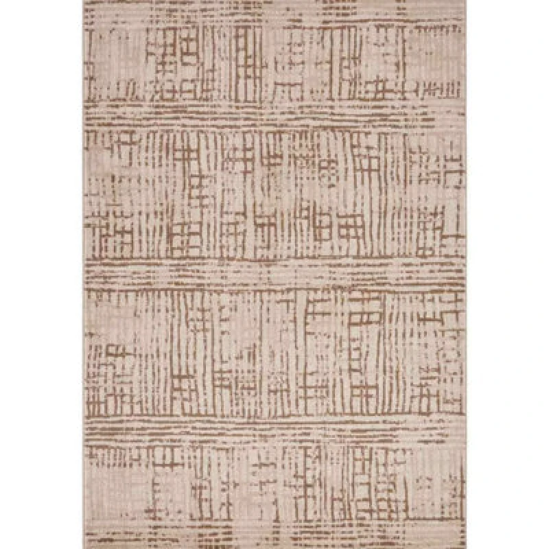 Image of The Rugs Terrain Designer Shortpile Rug Durable Synthetic Fibre, Modern In Brown