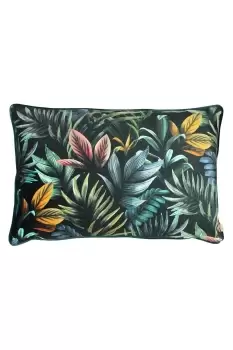 image of Zinara Leaves Contrast Print Piped Cushion