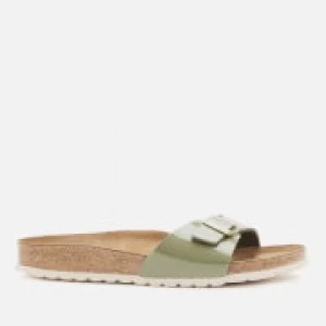 Birkenstock Womens Madrid Patent Single Strap Sandals - Khaki - EU 39/UK 5.5