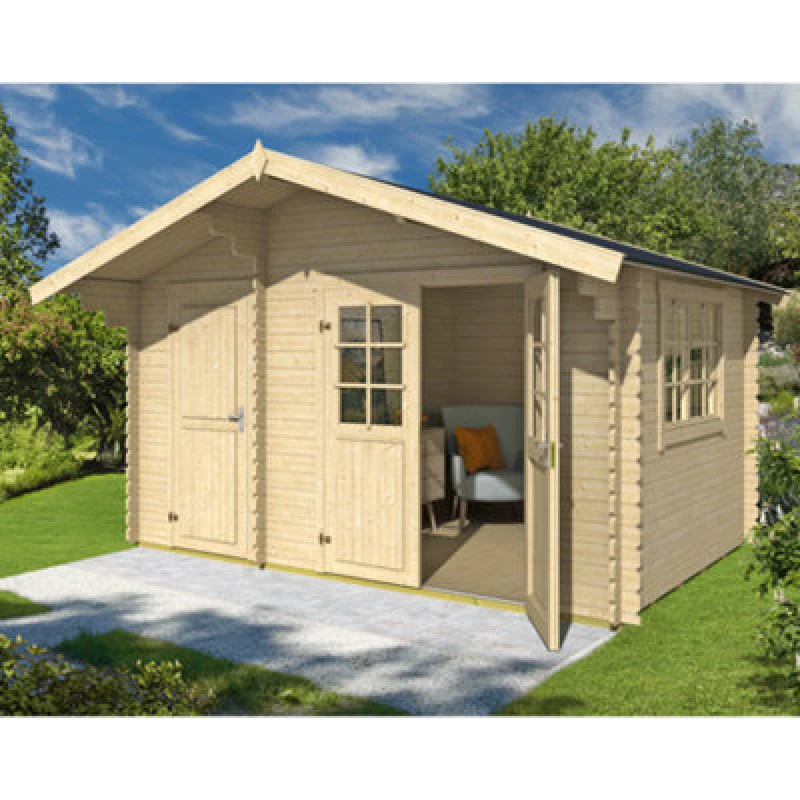 Image of Lasita Maja Lasita Osland Keila 28 With Side Store - 3.8M X 2.5M - Traditional Style Log Cabin Summer House