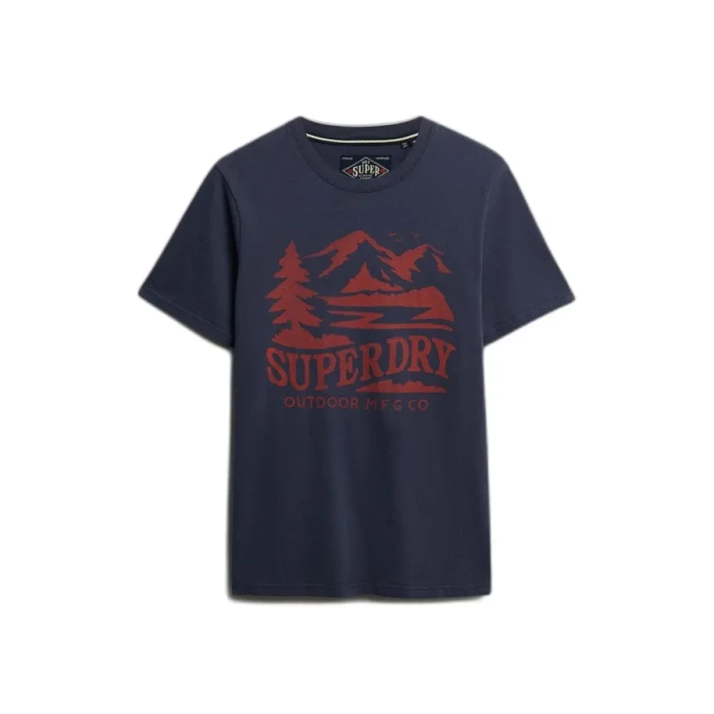 Image of Superdry T-Shirt Superdry Retro Outdoor Bleu Male S