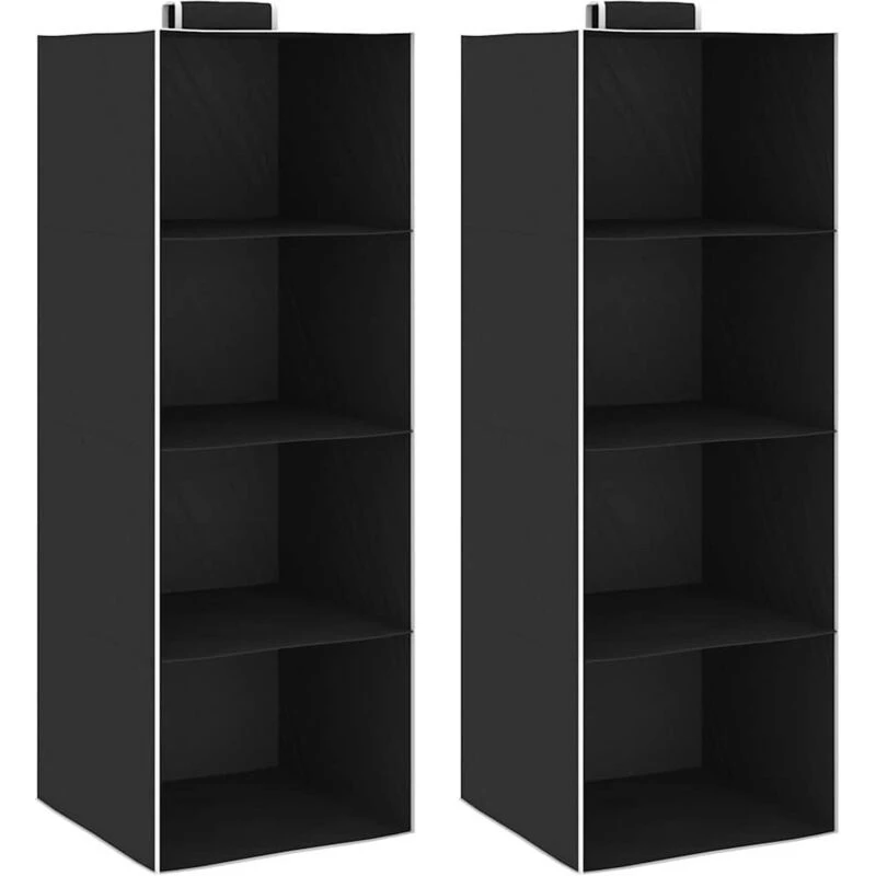 Image of VIDAXL Hanging Closet Organisers 2 pcs with 4 Shelves Fabric Vidaxl 8719883890920