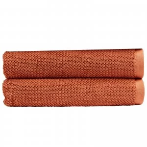 image of Christy Brixton Towel - Set of 2 - Terracotta - Bath Sheet - Set of 2