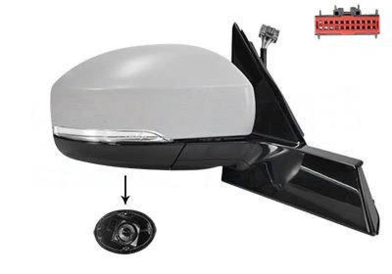 Image of VAN WEZEL 0262828 Wing mirror * HAGUS * Right, with memory, primed Outside Mirror (50)