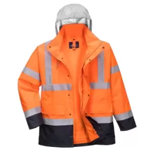 Image of Oxford Weave 300D Class 3 Hi Vis 4-in-1 Traffic Jacket Orange / Navy 3XL