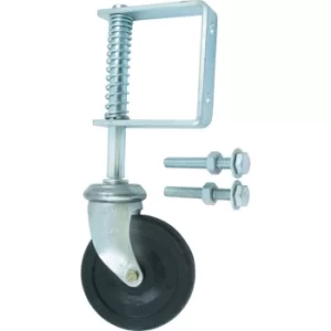 Image of 284MM Medium Duty Spring Loaded Gate Wheel BZP Galvanised