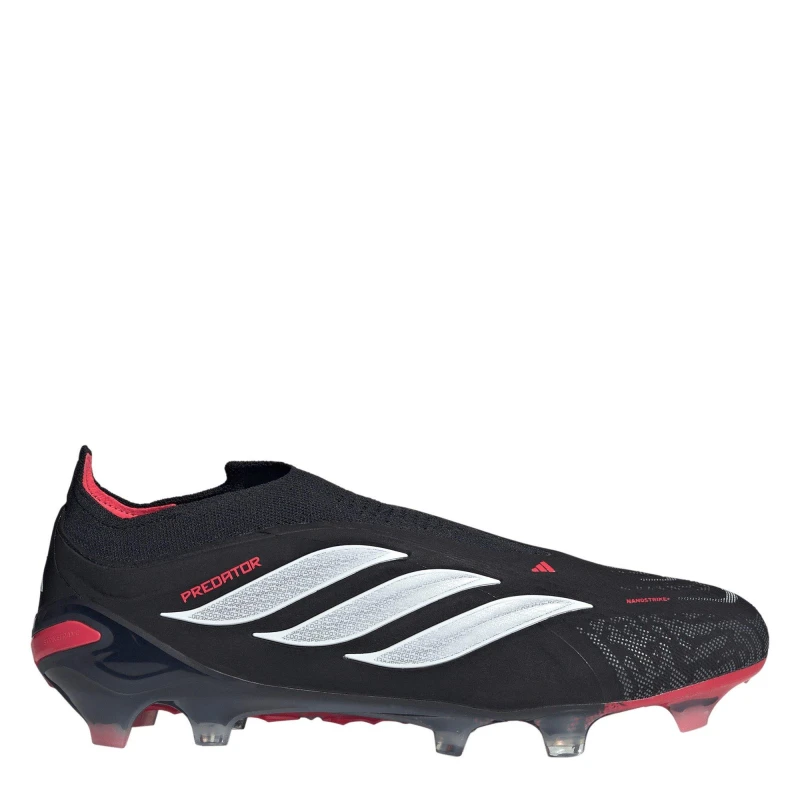 Image of adidas Mens adidas Predator Elite Laceless Firm Ground Football Boots Black/Red male 9 (43.3)
