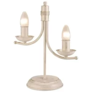 image of Luca Traditional Table Lamp White, 2x E14