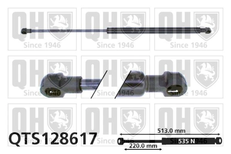 Image of QUINTON HAZELL Tailgate strut QUINTON HAZELL QTS128617