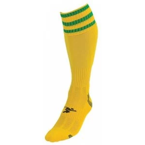 image of PT 3 Stripe Pro Football Socks Mens Yellow/Green