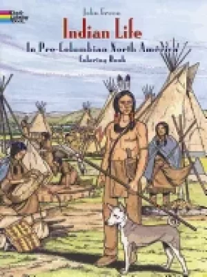 Image of indian life in pre columbian north america coloring book