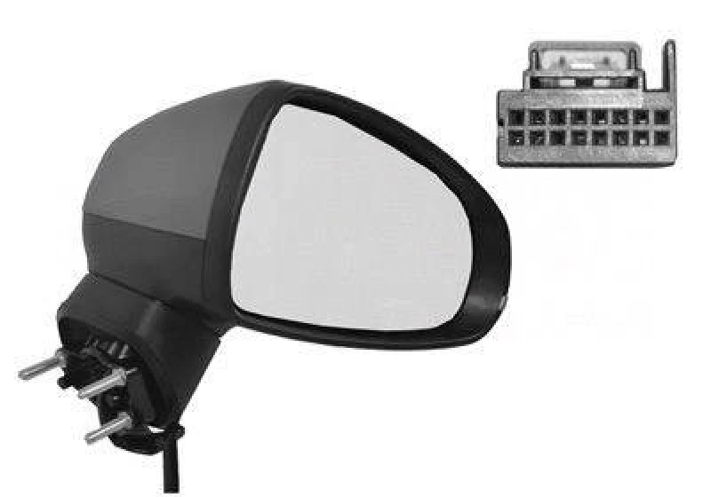 Image of VAN WEZEL 0301808 Wing mirror * HAGUS * Right, Heatable, primed Outside Mirror (50)