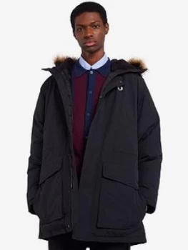Image of Fred Perry Padded Parka, Black, Size 2XL, Men