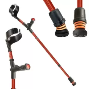 Image of Flexyfoot Comfort Grip Double Adjustable Crutch - Red - Right