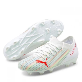 Puma Ultra 3.1 Junior FG Football Boots - White/Red