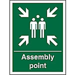 Image of Safe Procedure Sign Assembly Point Vinyl 60 x 40 cm