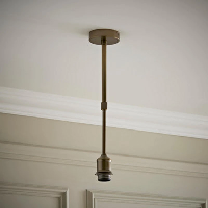 Image of Valuelights Shaw Brushed Brass Adjustable Drop Bar Ceiling Pendant Light Fitting