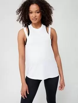 Image of adidas Train Essentials 3bar Tank, White, Size 2XL, Women