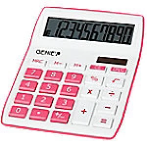 Image of GENIE Desktop Calculator 840 P 10 Digit Display Pink