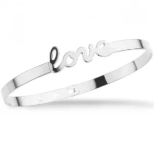 image of Ladies Mya Bay Silver Plated LOVE Script Bangle