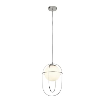 Image of 1 Light Pendant - Chrome With Opal Glass Ball