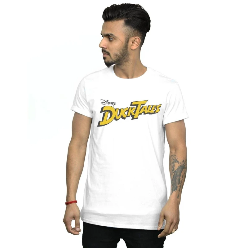 Image of Disney Men Duck Tales Logo T-Shirt in White Size: Small White S Male 5059308860323