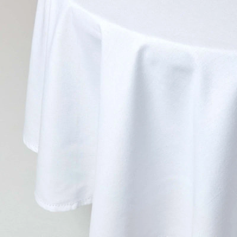 Image of Homescapes Plain Cotton Round Tablecloth, 178cm White