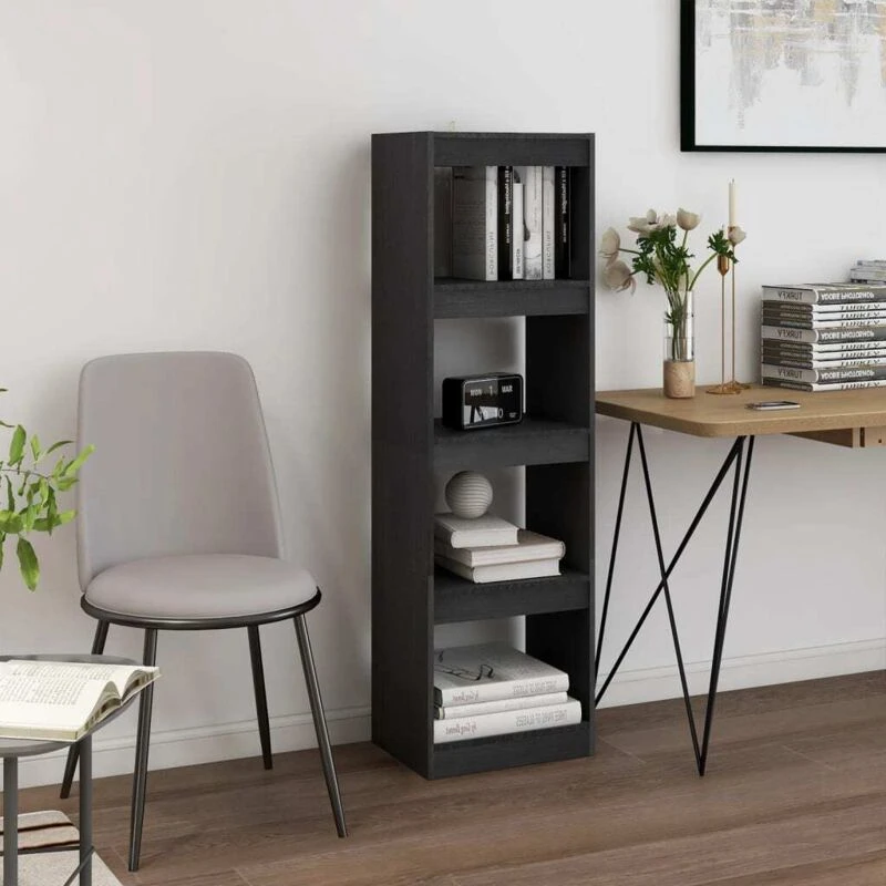Image of VIDAXL Vidaxl - Book Cabinet Room Divider Grey 40x30x135.5cm Pinewood 8720286608456