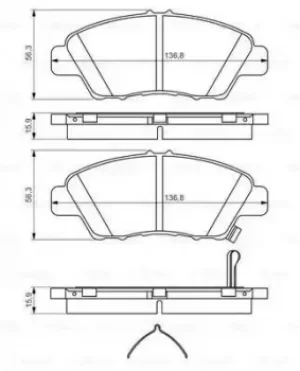 Image of Bosch 0986494562 BP1483 Brake Pad Set Disc Brake Front Axle