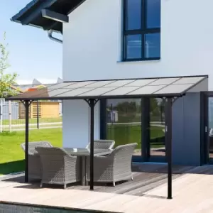 Image of Alfresco Outdoor Pergola with Polycarbonate Roof, Grey