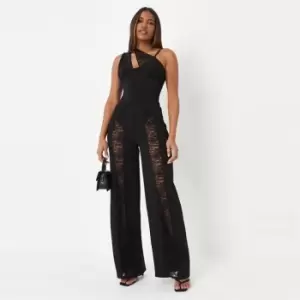 Image of Missguided Corset One Shoulder Bodysuit - Black