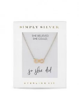 image of Simply Silver 14Ct Gold Plated Sterling Silver Infinity Pendant Necklace Gift Boxed