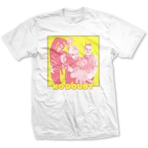 Image of No Doubt - Yellow Photo Unisex Large T-Shirt - White