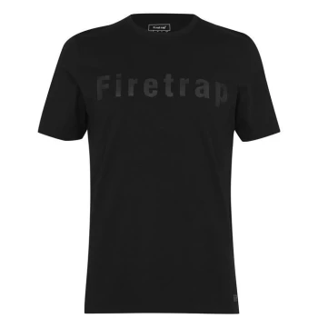 image of Firetrap Large Logo T Shirt Mens - Black