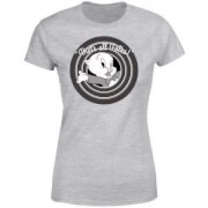 image of Looney Tunes That's All Folks Porky Pig Womens T-Shirt - Grey - 3XL