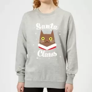 image of Santa Claws Womens Christmas Jumper - Grey - L